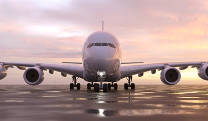 Airoplane on runway thumb