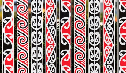 maori patterns on a fence thumb10